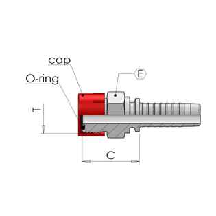 Штуцер ORFS 11/16" DN 8